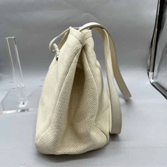 Vintage Furla Cream Woven and Leather Shoulder Bag - Picture 9 of 16